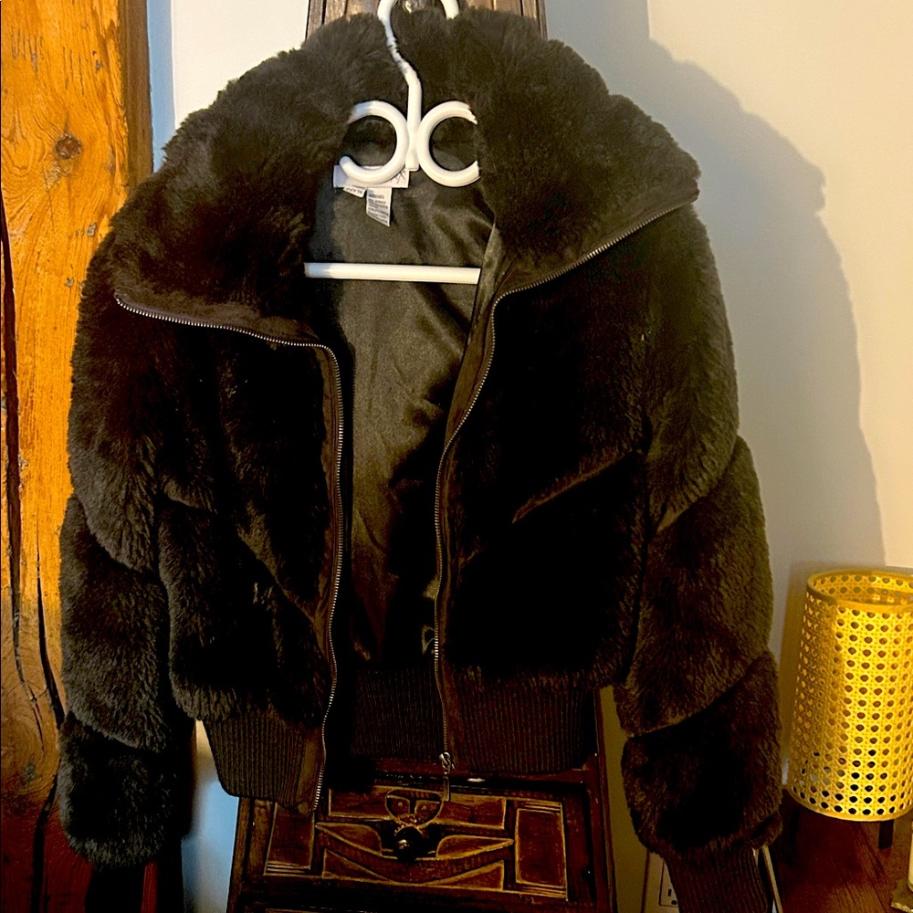 Women' FunkyFaux Fur Bomber Jacket